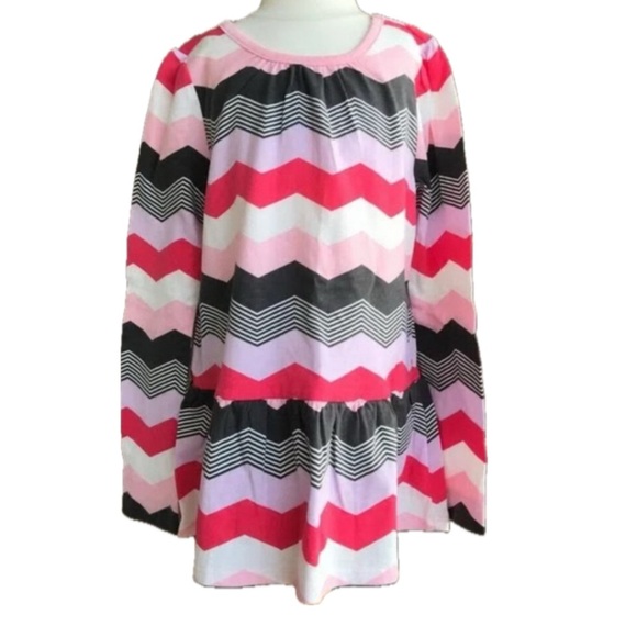 NWT Sizes 6 or 7 ~ Gymboree Chevron Peplum Tunic Top pink purple 100% cotton NEW - Picture 1 of 5
